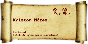 Kriston Mózes névjegykártya